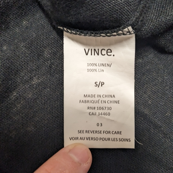 Vince Black Linen Top size small relaxed fit - Picture 10 of 15
